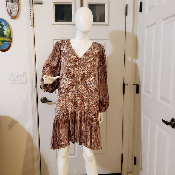 Anthropologie Sabia Flounced Tunic Dress Size Large - Picture 1 of 11